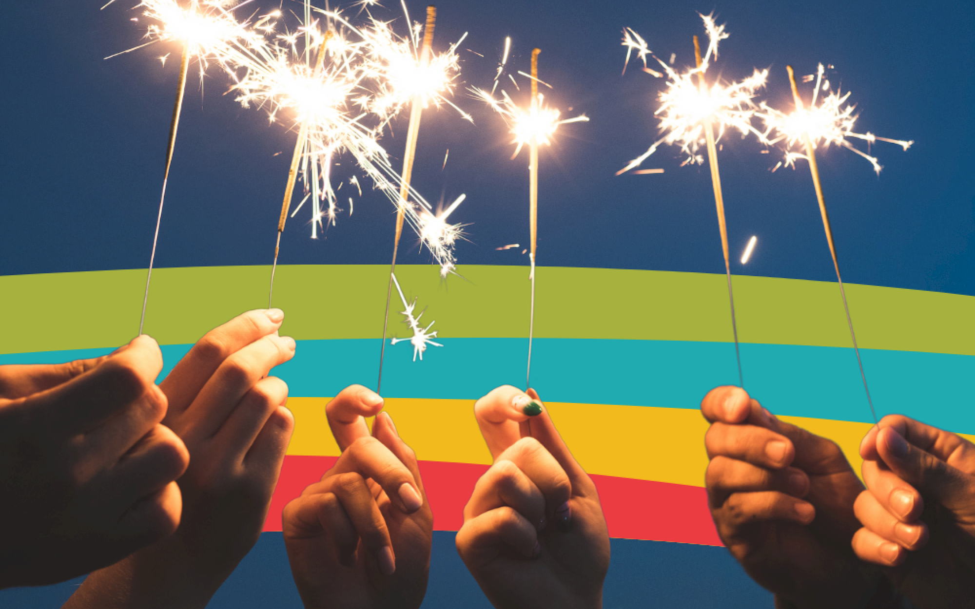 Hands holding sparklers glow against the night sky, setting the perfect scene for a family-friendly New Year’s Eve celebration. The warm sparks capture the excitement of an OKC NYE moment, the kind you feel right before a midnight countdown. It’s the same energy you’ll find at OKANA’s New Year’s Eve party for families in OKC, where the glow of sparklers pairs perfectly with our “what’s better than fireworks?” drone show on New Year’s Eve in OKC—a bright, joyful memory for anyone looking for things to do on New Year’s Eve.