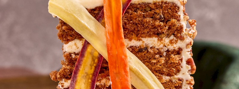 Jack Rabbit Seven-layer Carrot Cake - Whipped cream