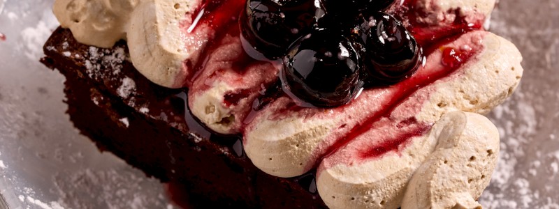 Chocolate Torte (GF) - Espresso mousse, cherry