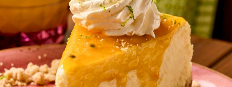 Passionfruit Cheesecake - Graham cracker crust and passionfruit compote