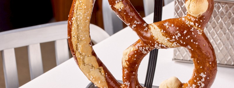 JUMBO BAVARIAN PRETZEL - Served with Dusseldorf spicy brown mustard
and queso fresco.