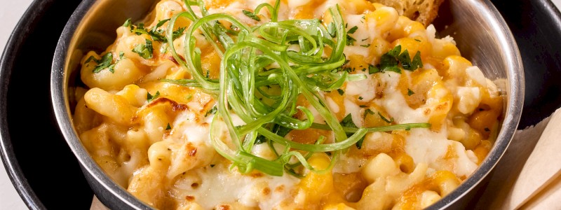 THE ORIGINAL CBK MAC - House mac blended with three melted cheeses.